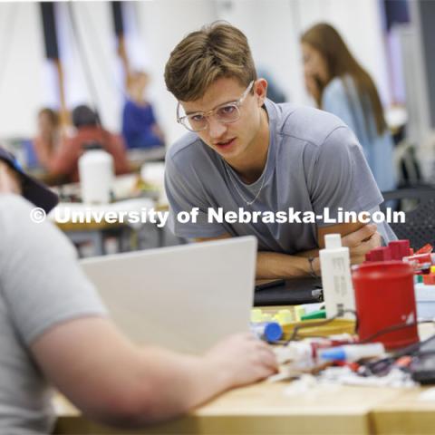 Students work on their design studio projects. Design studios in Architecture Hall. October 12, 2022. Photo by Craig Chandler / University Communication.