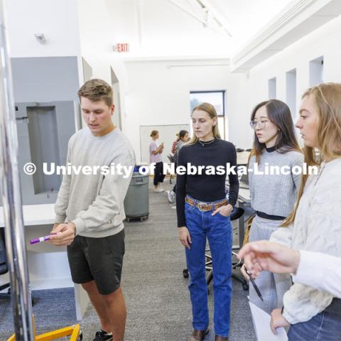 Students work on projects in Design Studio. Design studios in Architecture Hall. October 12, 2022. Photo by Craig Chandler / University Communication.