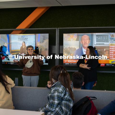 Nebraska College Preparatory Academy scholars got a behind-the-scenes look at internship opportunities with Hudl. Nearly 40 first year NCPA students heard from the company’s chief operating officer, recruiters, and current and former interns. Students learned about internships, the hiring process and the benefits of an internship and toured Hudl’s headquarters. October 13, 2022. Photo by Kirk Rangel for University Communication