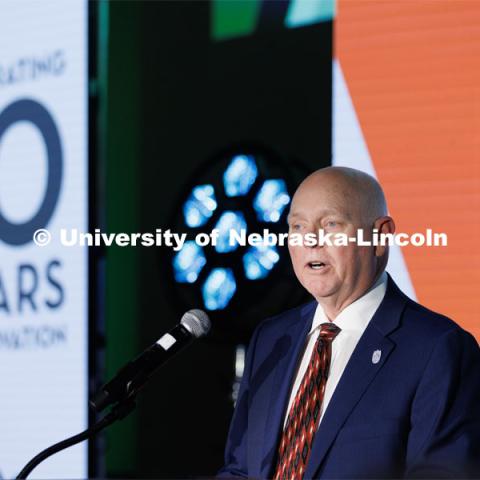 NIC Executive Director Dan Duncan talks with attendees at the Nebraska Innovation Campus celebration. November 10, 2022. Photo by Craig Chandler / University Communication.