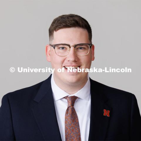 Studio portrait of Dylan Anderson, ASEM New Student Enrollment Orientation Leaders. December 5, 2022. Photo by Craig Chandler / University Communication.