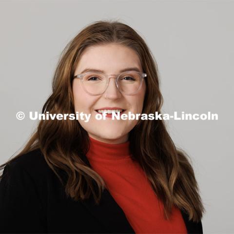 Studio portrait of Tori Concannouer, ASEM New Student Enrollment Orientation Leaders. December 5, 2022. Photo by Craig Chandler / University Communication.