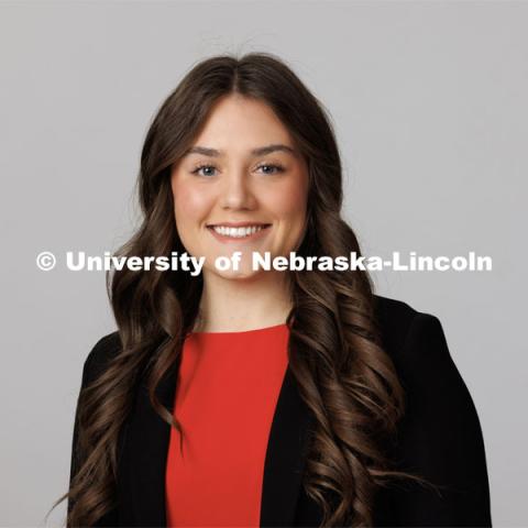 Studio portrait of Tenley Katt, ASEM New Student Enrollment Orientation Leaders. December 5, 2022. Photo by Craig Chandler / University Communication.