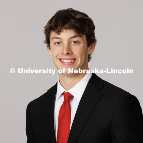 Studio portrait of Chase Kavanaugh, ASEM New Student Enrollment Orientation Leaders. December 5, 2022. Photo by Craig Chandler / University Communication.