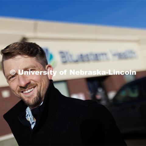 Trey Andrews, Associate Professor in Ethnic Studies and Psychology and co-director of the university’s Minority Health Disparities Initiative, is working with mental health providers in Lincoln and Omaha. December 20, 2022. Photo by Craig Chandler / University Communication.