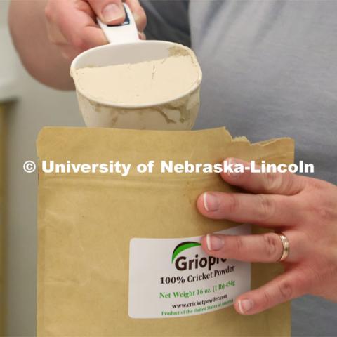 Groups prepared baked goods using flour made from crickets. Battle of the Food Scientists at Nebraska Innovation Campus. February 15, 2023. Photo by Blaney Dreifurst / University Communication.