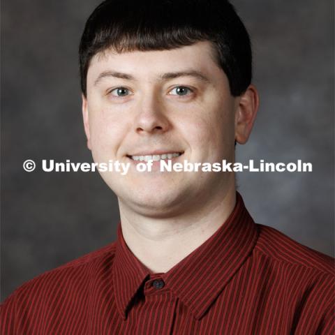 Studio portrait of Shane Ahrens, 4-H Assistant. Portraits of Extension, IANR and CASNR educators. Extension Educators photo shoot. February 22, 2023. Photo by Craig Chandler / University Communication.