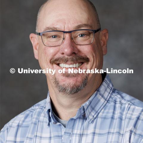 Studio portrait of Dirk Charlson, Extension Educator. Portraits of Extension, IANR and CASNR educators. Extension Educators photo shoot. February 22, 2023. Photo by Craig Chandler / University Communication.