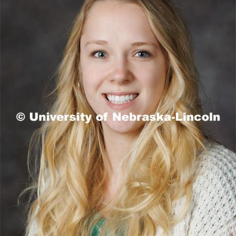 Studio portrait of Rebecca Dahlgren, 4-H Extension Educator. Portraits of Extension, IANR and CASNR educators. Extension Educators photo shoot. February 22, 2023. Photo by Craig Chandler / University Communication.