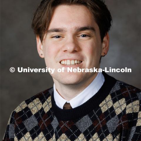 Studio portrait of Kenyon Gaar, Extension Asst NEP Associate. Portraits of Extension, IANR and CASNR educators. Extension Educators photo shoot. February 22, 2023. Photo by Craig Chandler / University Communication.