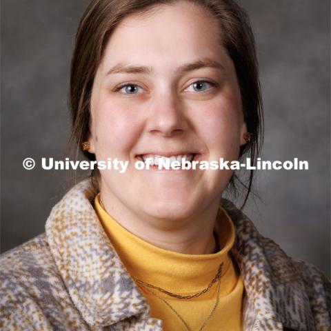 Studio portrait of Jayd Roberts, 4-H Extension Assistant. Portraits of Extension, IANR and CASNR educators. Extension Educators photo shoot. February 22, 2023. Photo by Craig Chandler / University Communication.