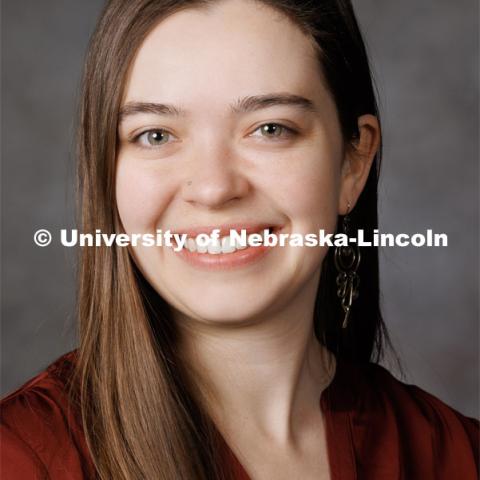 Studio portrait of Kelsey Ryan-Simkins, Assistant Extension Educator. Portraits of Extension, IANR and CASNR educators. Extension Educators photo shoot. February 22, 2023. Photo by Craig Chandler / University Communication.