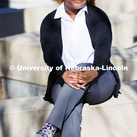 Alaya Green, senior in Nutritional Science and Dietetics, for her Black History Month profile. February 27, 2023. Photo by Craig Chandler / University Communication.
