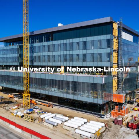 Construction of Kiewit Hall on City Campus. March 1, 2023. Photo by Craig Chandler / University Communication.