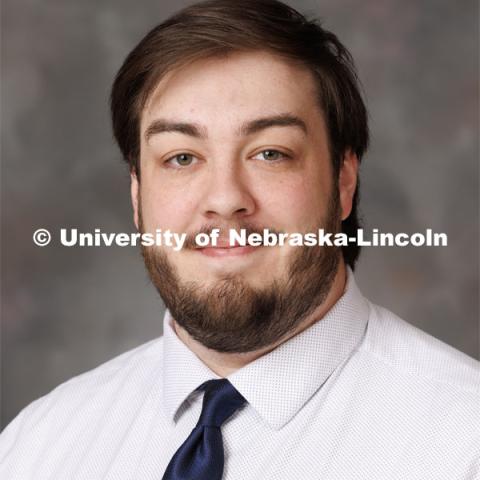 Studio portrait of Dayton Heffelfinger, TRIO Counselor. April 6, 2023. Photo by Craig Chandler / University Communication.