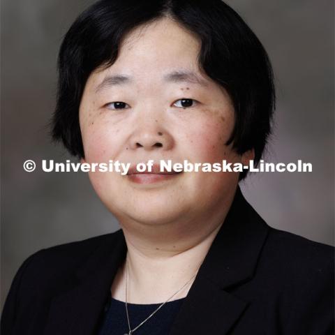 Studio portrait of Wen Qian, Research Assistant Professor in Mechanical and Materials Engineering. April 6, 2023. Photo by Craig Chandler / University Communication.