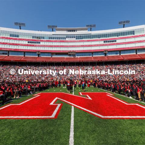 Undergraduate commencement at Memorial Stadium. May 20, 2023. Photo by Craig Chandler / University Communication.