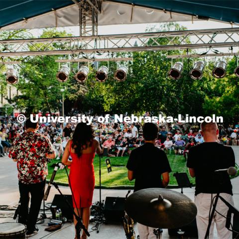 Concerts in the Jazz in June series are at 7 p.m. each Tuesday in June in the sculpture garden west of the Sheldon Museum of Art, 12th and R streets. June 7, 2023. Photo by Justin Mohling for University Communication.