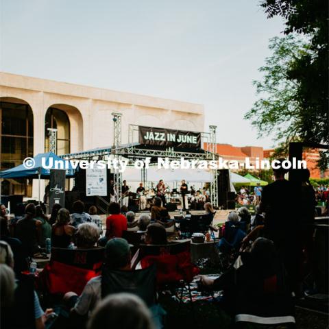 Concerts in the Jazz in June series are at 7 p.m. each Tuesday in June in the sculpture garden west of the Sheldon Museum of Art, 12th and R streets. June 7, 2023. Photo by Justin Mohling for University Communication.