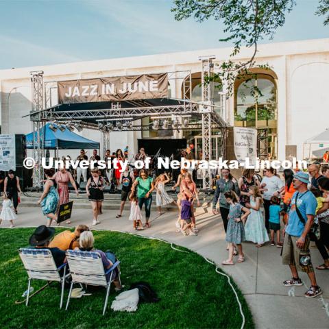 Concerts in the Jazz in June series are at 7 p.m. each Tuesday in June in the sculpture garden west of the Sheldon Museum of Art, 12th and R streets. June 7, 2023. Photo by Justin Mohling for University Communication.