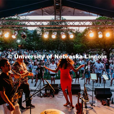 Concerts in the Jazz in June series are at 7 p.m. each Tuesday in June in the sculpture garden west of the Sheldon Museum of Art, 12th and R streets. June 7, 2023. Photo by Justin Mohling for University Communication.