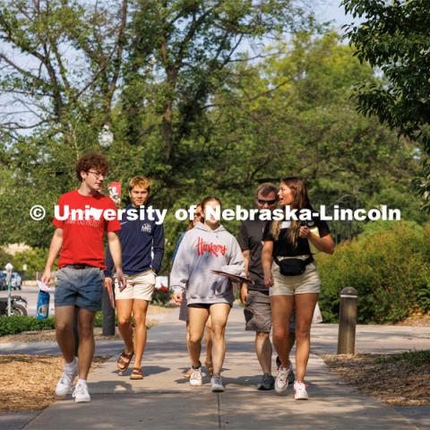 Campus Hosts lead a tour through city campus. City Campus. June 13, 2023. Photo by Craig Chandler / University Communication.