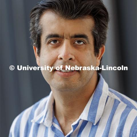 Piyush Grover is one of the mechanical and materials engineering researchers at UNL who have been awarded three-year, $600,000 grants from the Defense Established Program to Stimulate Competitive Research (DEPSCoR). June 27, 2023. Photo by Craig Chandler / University Communication.