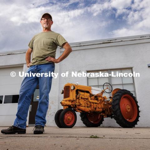 Richard Endacott earned multiple awards for his screenplay, "Turn Over." Story about keeping the family farm operating in the modern era as two brothers come together via restoring an old tractor to help fund their operations. Two of the awards: Best Short Script, Copa Shorts Film Festival; Best Short Screenplay, Snake Alley Festival of Film. June 30, 2023. Photo by Craig Chandler / University Communication.