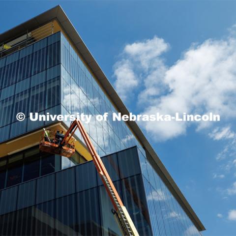 Construction continues on Kiewit Hall. City Campus construction. July 18, 2023.  Photo by Craig Chandler / University Communication.