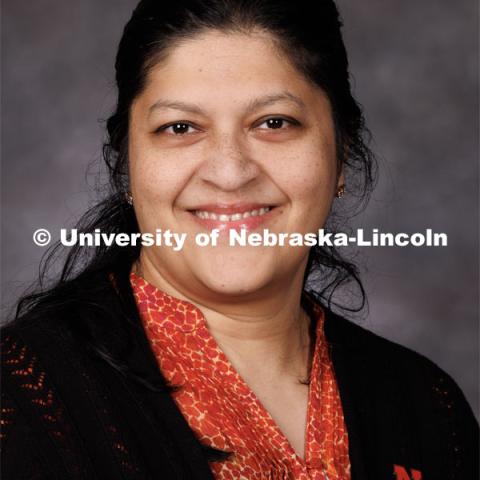 Studio portrait of Bhuvaneswari Gopal, Assistant Professor of Practice, School of Computing. 2023 New Faculty Orientation. August 16, 2023. Photo by Craig Chandler / University Communication.