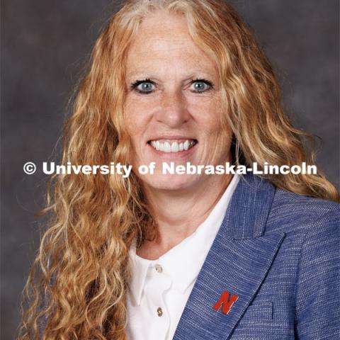 Studio portrait of Greta Krafsur, Associate Professor Clinical Practice, School of Veterinary Medicine and Biomedical Sciences. 2023 New Faculty Orientation. August 16, 2023. Photo by Craig Chandler / University Communication.