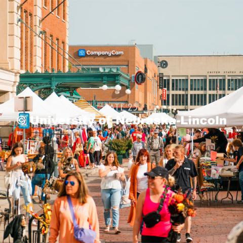 Farmers Market in Haymarket. September 4, 2023. Photo by Matthew Strasburger / University Communication.