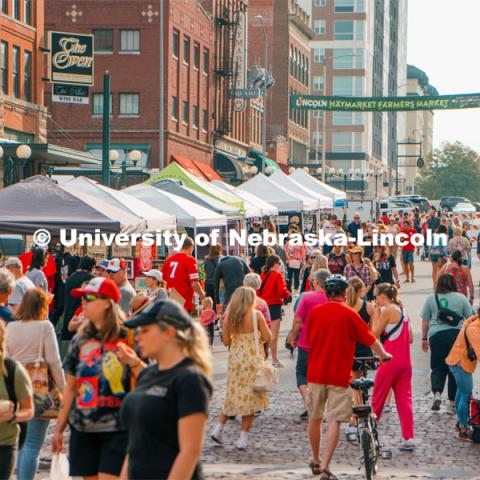 Farmers Market in Haymarket. September 4, 2023. Photo by Matthew Strasburger / University Communication.