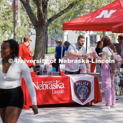 Campus Safety Fair in front of Nebraska Union. September 7, 2023. Photo by Craig Chandler / University Communication.