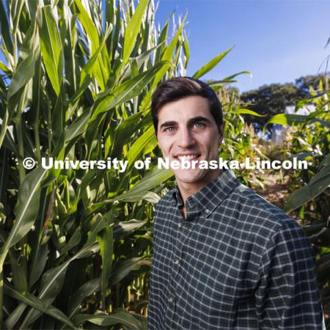 Walter Carciochi, a postdoctoral research associate in agronomy and horticulture at Nebraska, is coordinating the project’s outreach to a wide range of leading researchers in multiple countries to compile the needed data. The project is studying possible potassium depletion as a crop nutrient worldwide. October 17, 2023. Photo by Craig Chandler / University Communication.