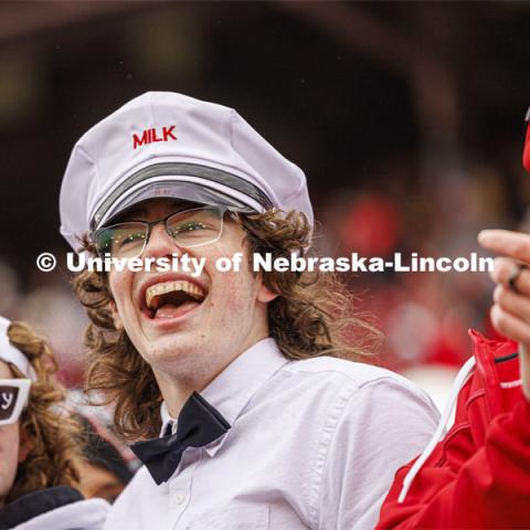 Fans dressed up for Halloween. Nebraska football versus Purdue Homecoming game. October 28, 2023. Photo by Craig Chandler / University Communication.