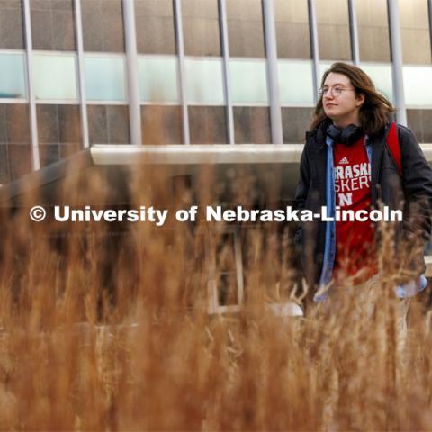 Dalton Cooper, a sophomore in advertising and public relations, attends UNL with a scholarship from The Nebraska Promise program. The program covers undergraduate tuition at the University of Nebraska's four campuses (UNK, UNL, UNMC and UNO) and its two-year technical college (NCTA). December 1, 2023. Photo by Craig Chandler / University Communication and Marketing.