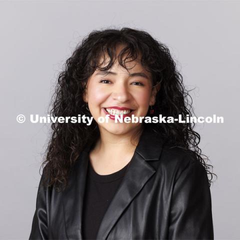 Studio portrait of Renata Cadena, New Student Enrollment Orientation Leaders. December 11, 2023. Photo by Craig Chandler / University Communication and Marketing.