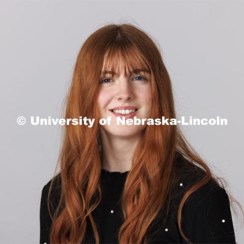 Studio portrait of Avery Eileen, New Student Enrollment Orientation Leaders. December 11, 2023. Photo by Craig Chandler / University Communication and Marketing.