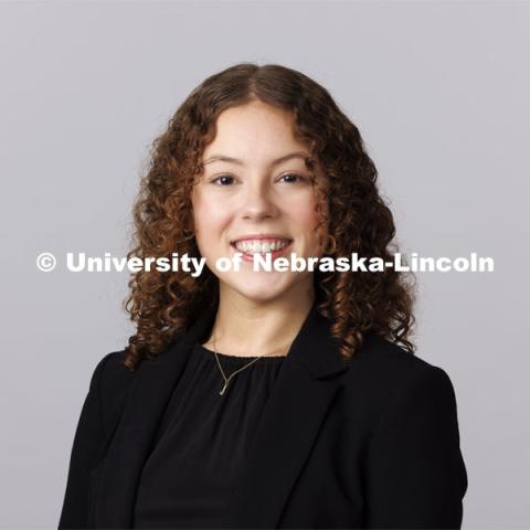 Studio portrait of Josie Golka, New Student Enrollment Orientation Leaders. December 11, 2023. Photo by Craig Chandler / University Communication and Marketing.