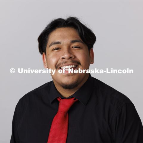 Studio portrait of Bryan Jimenez-Adan, New Student Enrollment Orientation Leaders. December 11, 2023. Photo by Craig Chandler / University Communication and Marketing.