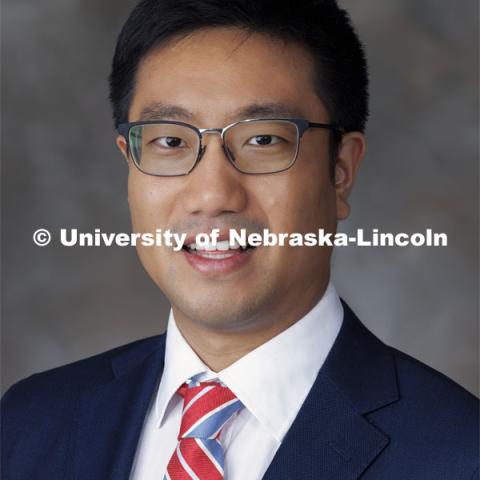 Studio portrait of Yunping Liang, Assistant Professor in Construction and Infrastructure System Engineering, College of Engineering. January 25, 2024. Photo by Craig Chandler / University Communication and Marketing.