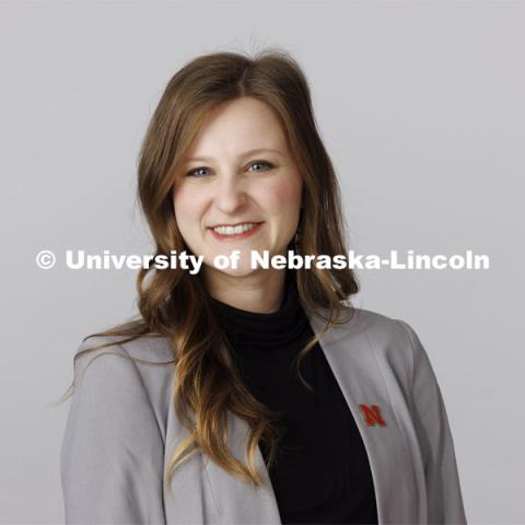 Studio portrait of Maddie Wurth, Regional Recruitment Specialist for Office of Admissions, ASEM. January 31, 2024. Photo by Craig Chandler / University Communication and Marketing.