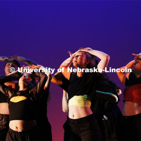 Rehearsal for Evenings of Dance in the Johnny Carson Theater. Event will be held April 11-13. April 9, 2024. Photo by Craig Chandler / University Communication and Marketing.