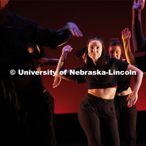 Rehearsal for Evenings of Dance in the Johnny Carson Theater. Event will be held April 11-13. April 9, 2024. Photo by Craig Chandler / University Communication and Marketing.