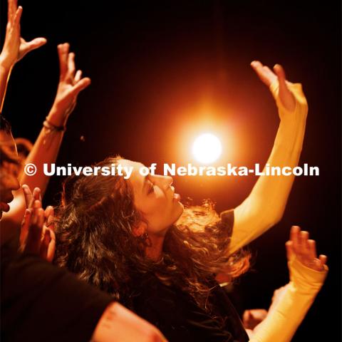 Rehearsal for Evenings of Dance in the Johnny Carson Theater. Event will be held April 11-13. April 9, 2024. Photo by Craig Chandler / University Communication and Marketing.