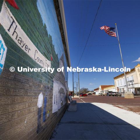 Mural on the wall of a building in Downtown Deshler, Nebraska. April 11, 2024. Photo by Craig Chandler / University Communication and Marketing.