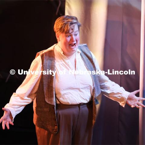 Robbie Exstrom as Karl in UNL’s production of “Big Fish”. April 23, 2024. Photo by Taryn Hamill for University Communication and Marketing.