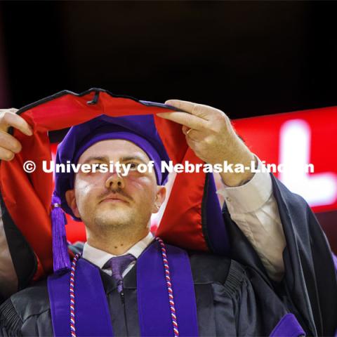 College of Law commencement in Devaney on the volleyball court. May 3, 2024. Photo by Craig Chandler / University Communication and Marketing.