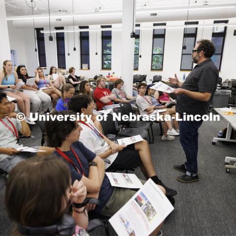 College of Architecture high school workshop led by Nate Bicak, Associate Professor of Interior Design. June 12, 2024. Photo by Craig Chandler / University Communication and Marketing.